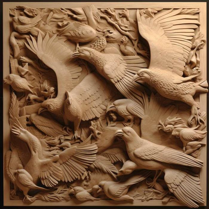 Patterns and decorations (Flock 1, PATTERN_2557) 3D models for cnc